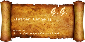 Glatter Gergely névjegykártya
